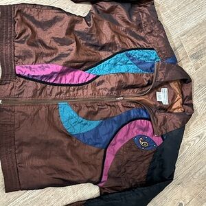 Vintage Westbound Brown Jacket with Pink and Blue Accents